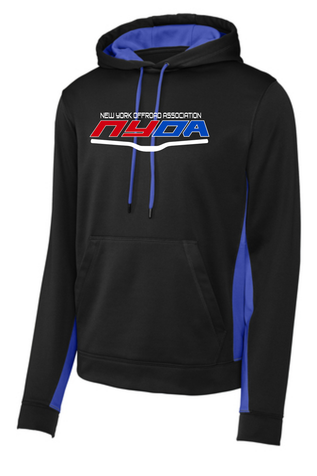 NYOA Sport-Tek® Sport-Wick® Fleece Colorblock Hooded Pullover Black/Royal